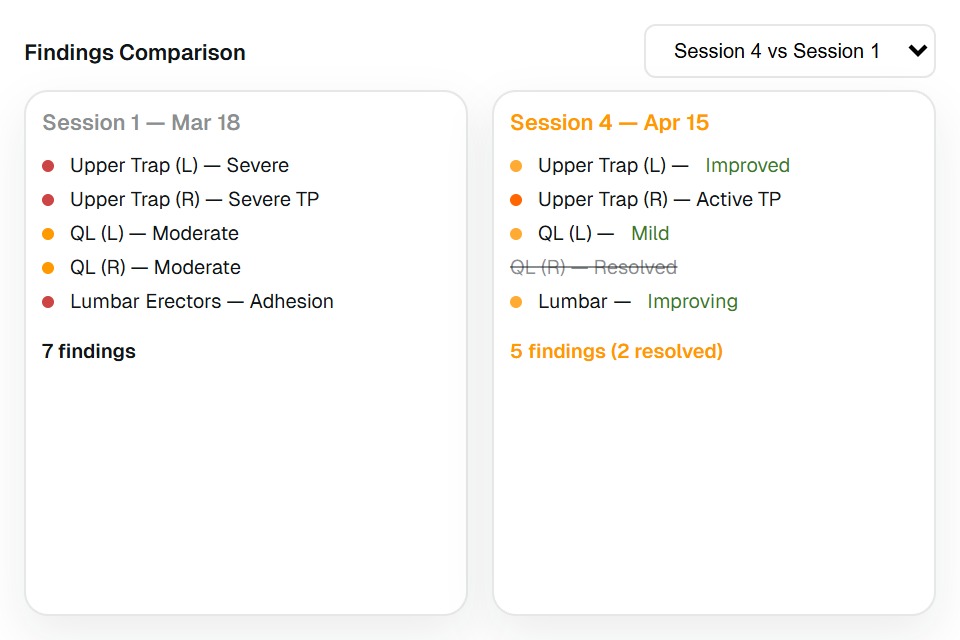 Session findings detail panel