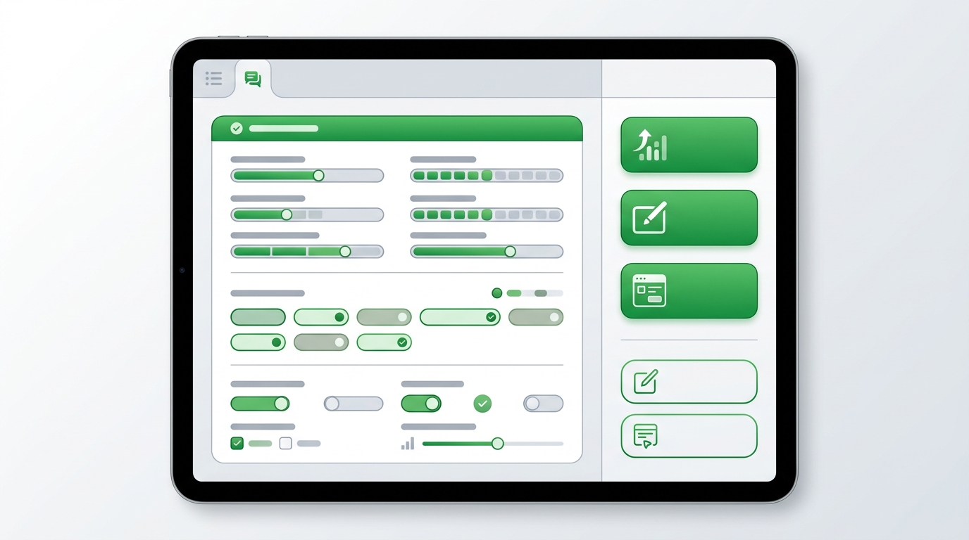 Two-column submission review with visual field rendering and post-review action buttons